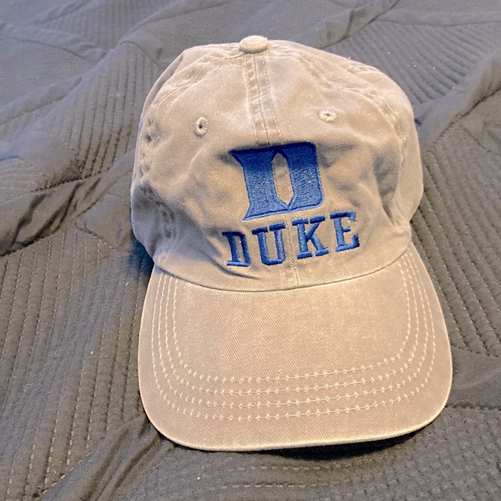 A Grey one size fits all duke university hat.